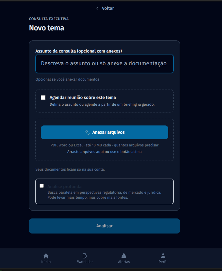 Radar Diretivo - Interface Principal